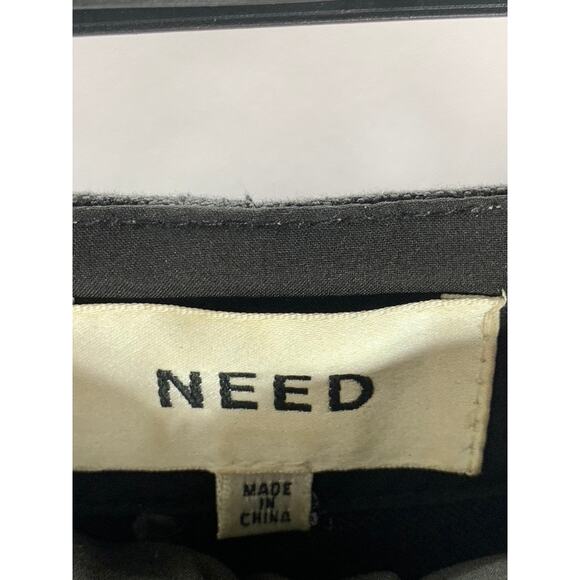 NEED Women's Black Solid Cotton-Linen Wide-Leg Pant SZ XS - Picture 8 of 11